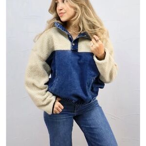 NWOT Raisonnel Sorel’s Sherpa Denim Snap Pullover Jacket Women’s Medium
